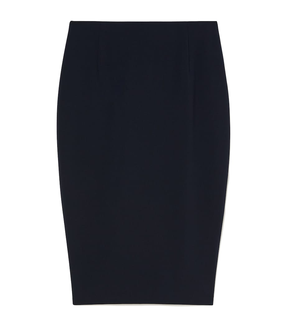 Blue Cady Colonna Midi Pencil Skirt