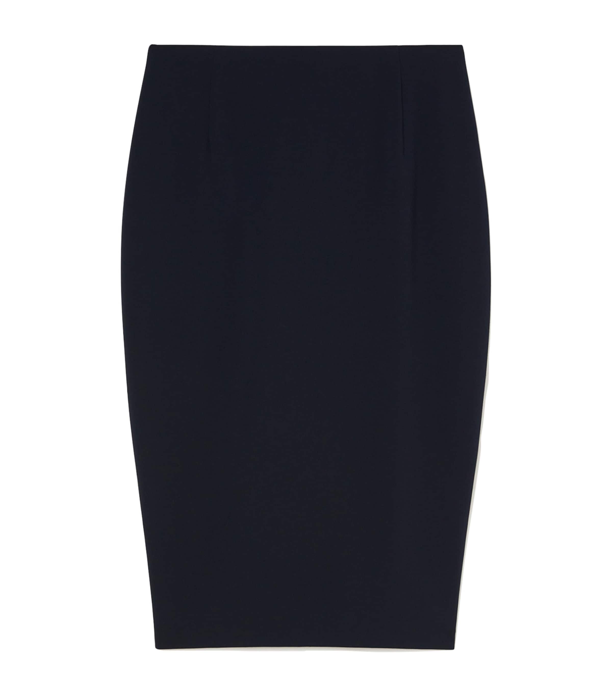 Blue Cady Colonna Midi Pencil Skirt