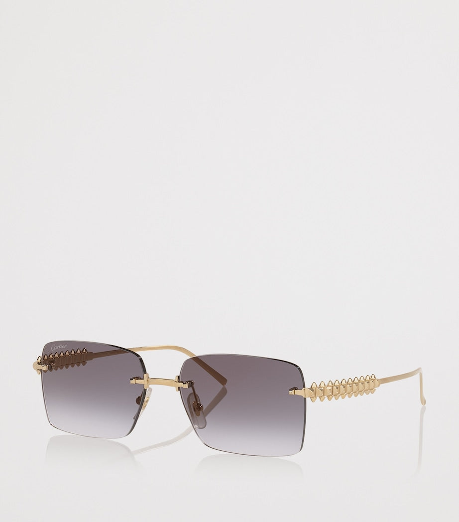 Cartier Gold Metal 06L001801 Rectangle Sunglasses