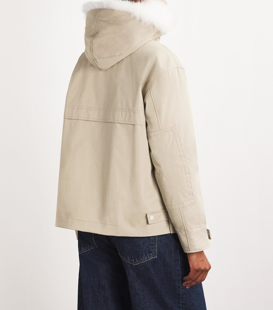 Canvas Fur-Trim Parka Jacket