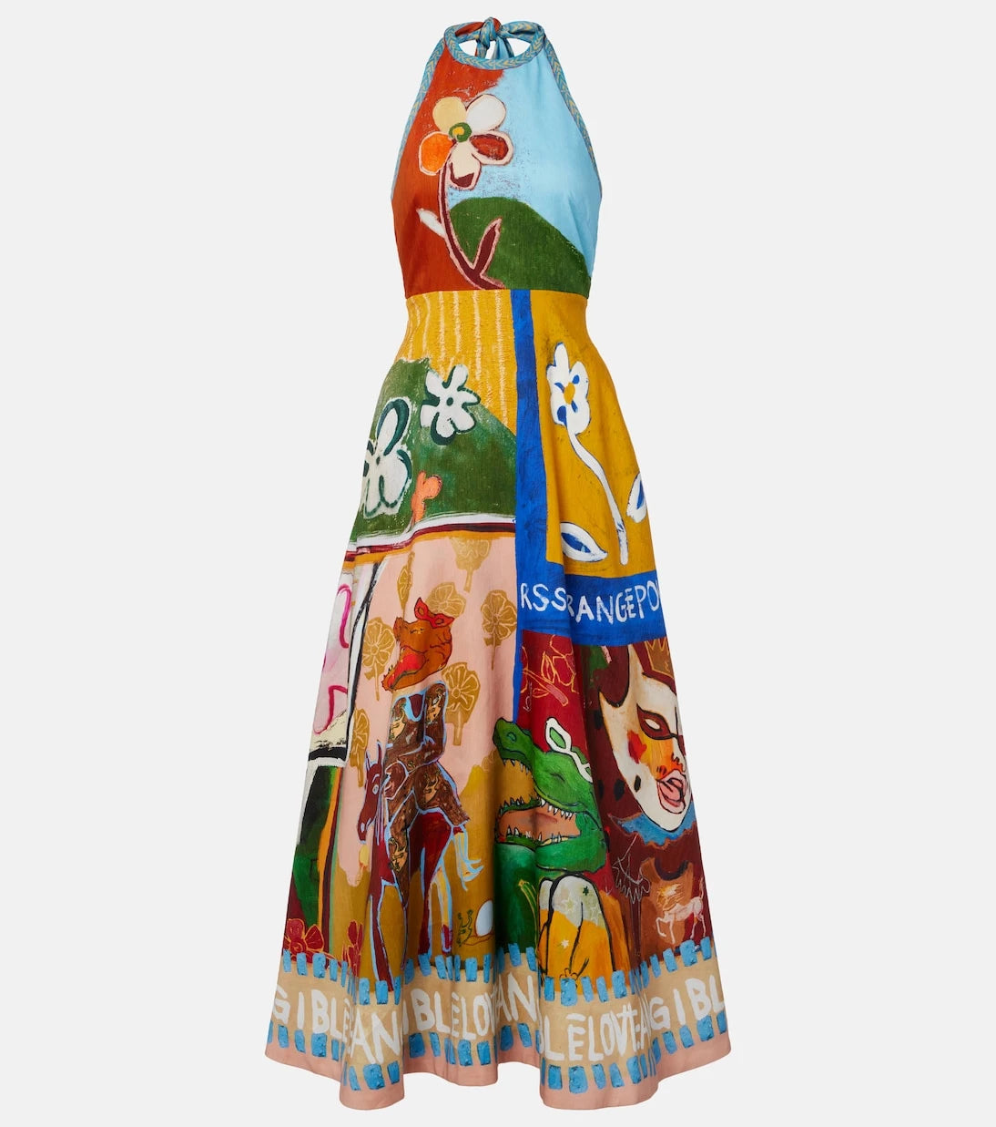 Alémais - x MLAK printed linen-blend midi dress