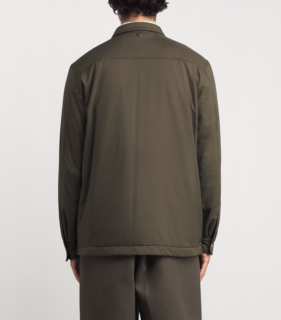 Green Water-Resistant Ecoage Bomber Jacket