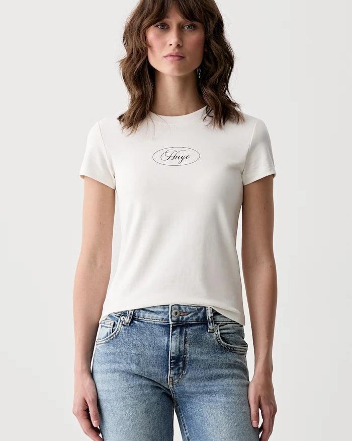 HUGO Blue тениска дамска от памук с еластан 90's Tee_B_1
