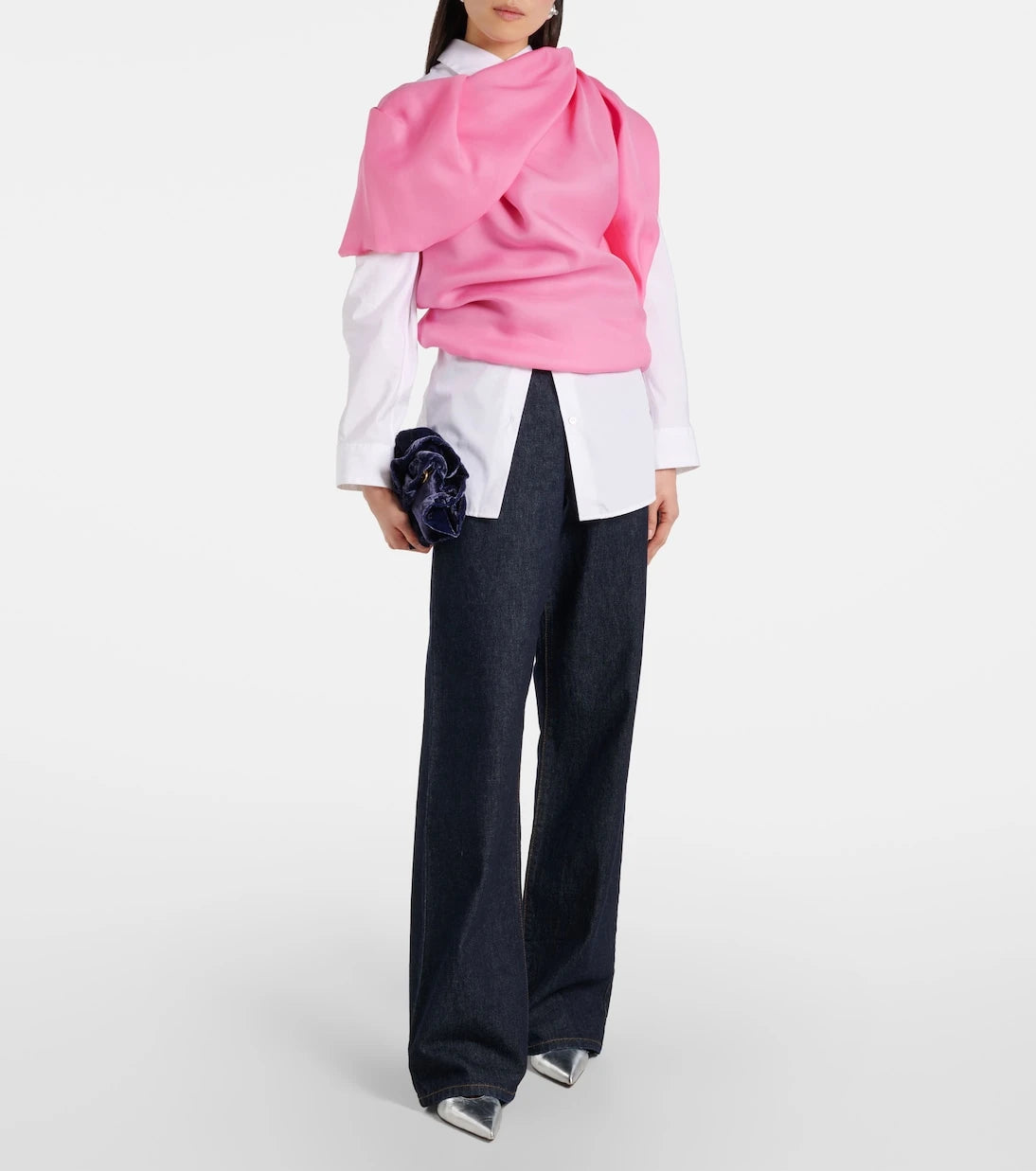 Dries Van Noten - Draped silk satin top