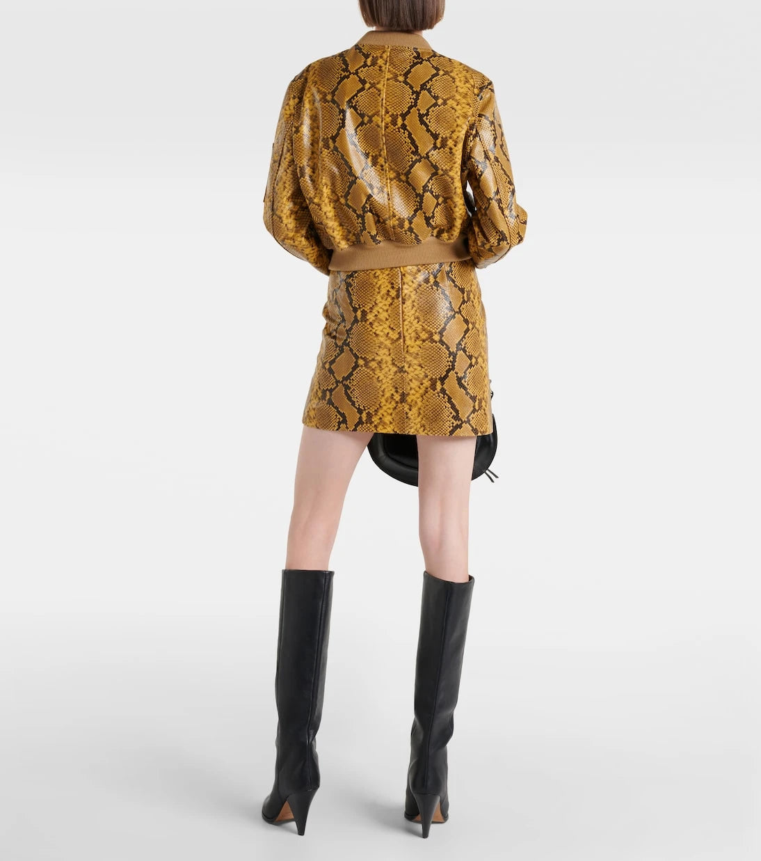Isabel Marant - Cerem snake-effect leather bomber jacket