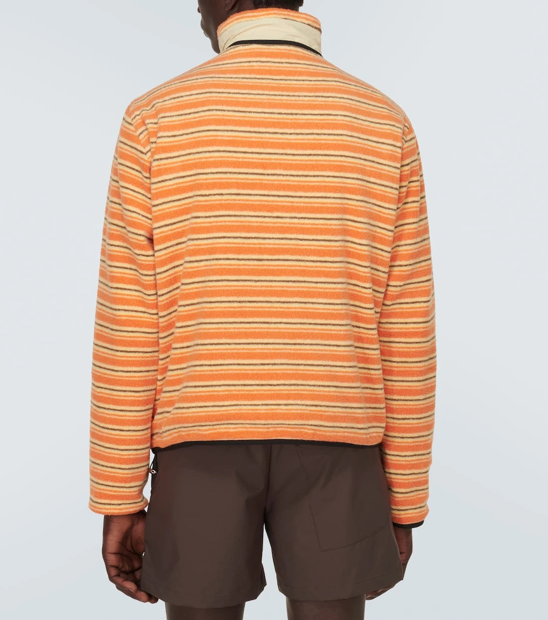 Ranra - Kragi striped cotton half-zip sweater