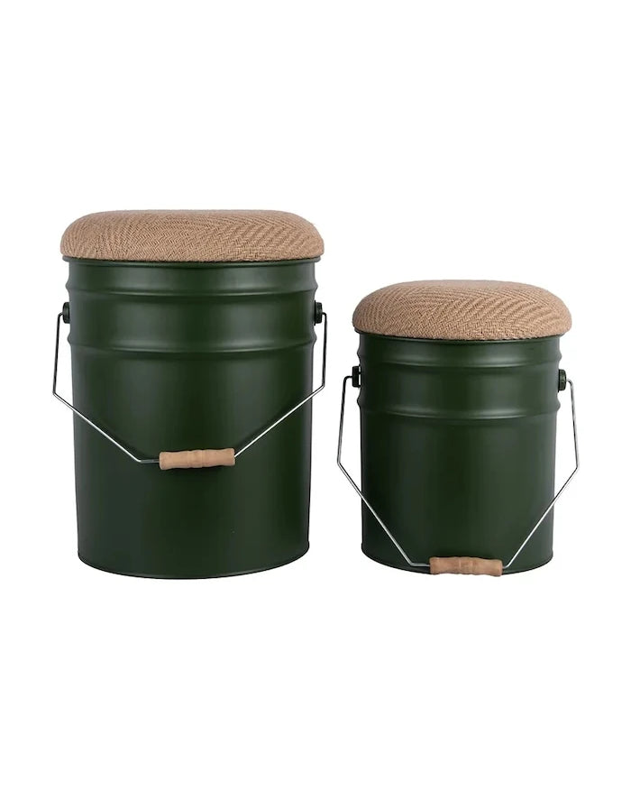 Depolama alanlı tabure Leitmotiv Buckets 39 x 31 cm (2 adet)
