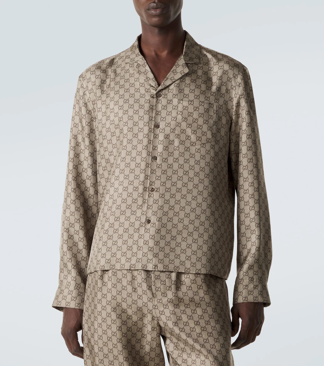 Gucci - GG printed silk twill shirt