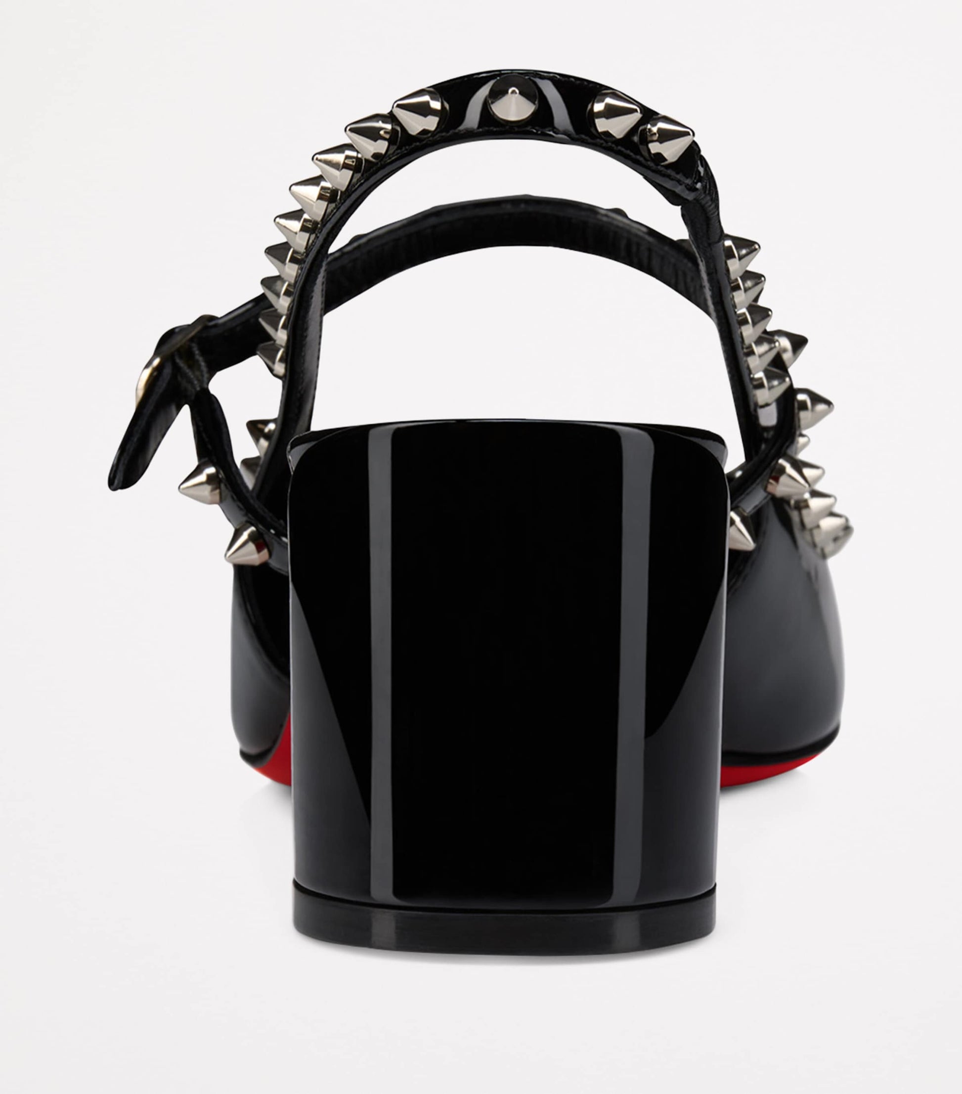 Christian Louboutin Jani Spikes Patent Leather Slingback Pumps 55