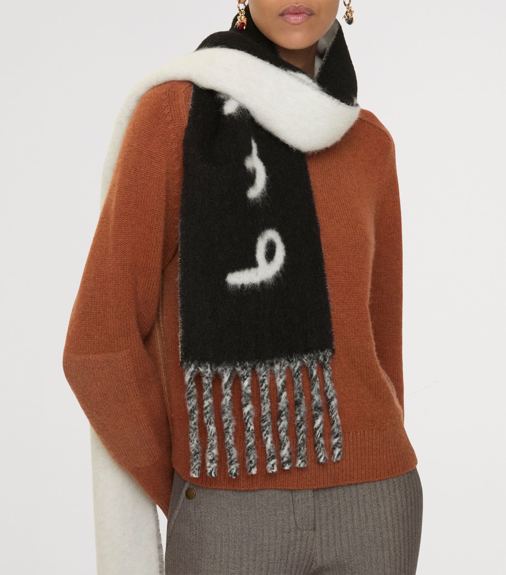 Alpaca-Blend Reversible Logo Scarf