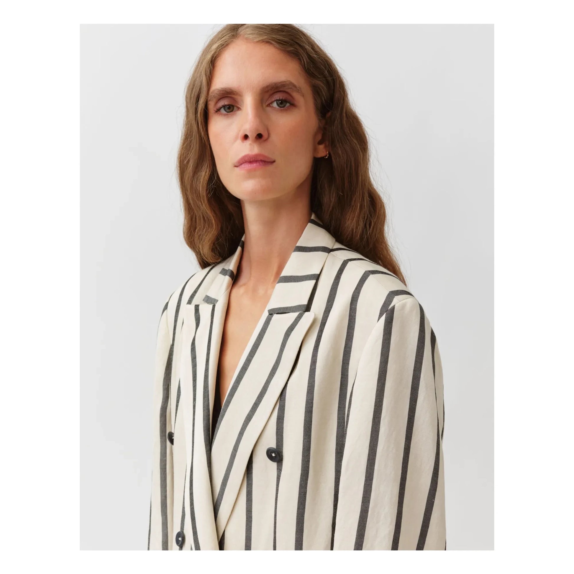 Diega - Verino Stripes Jacket | Ecru