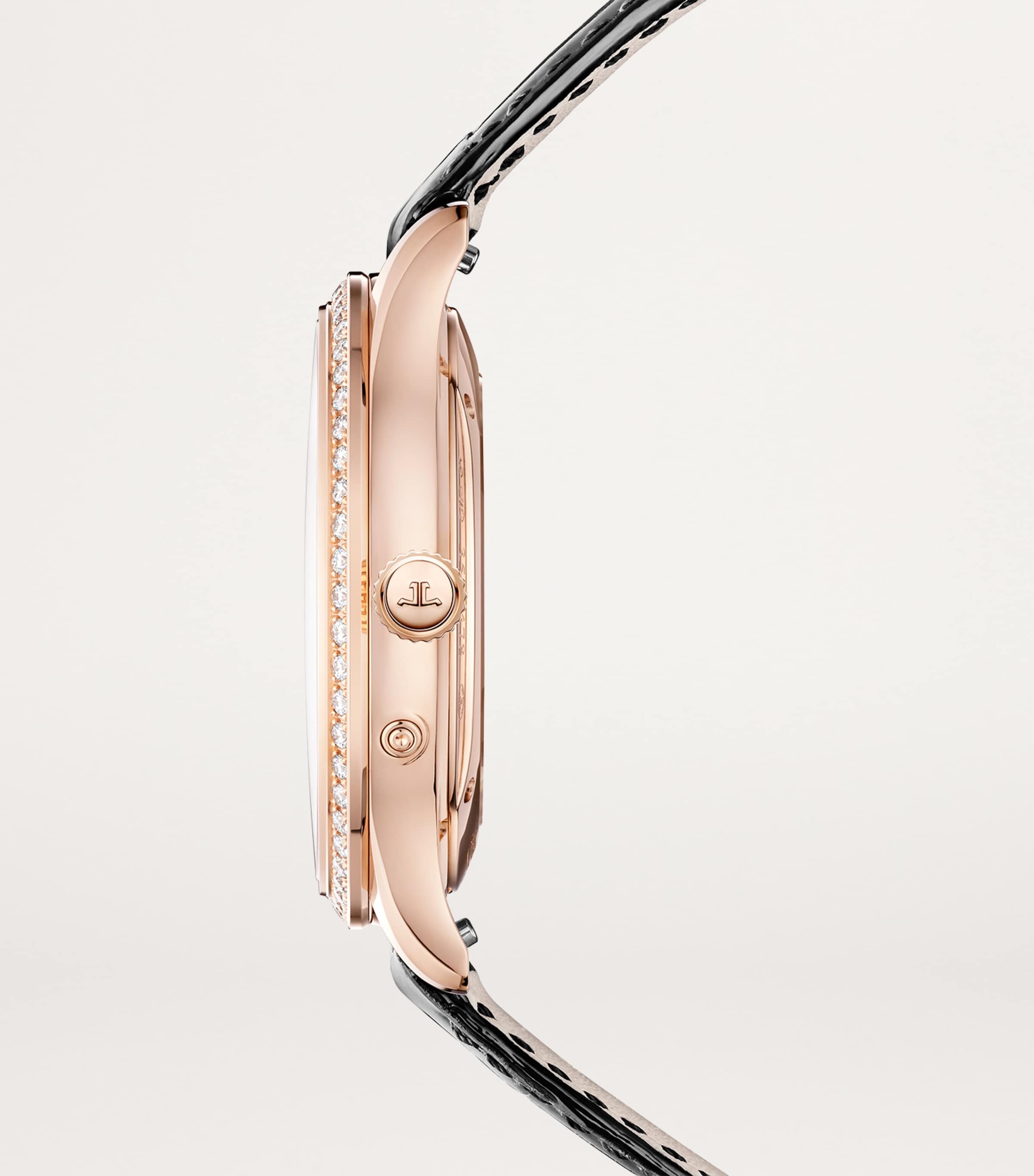 Jaeger-LeCoultre Rose Gold and Diamond Master Ultra Thin Moon Watch 36mm