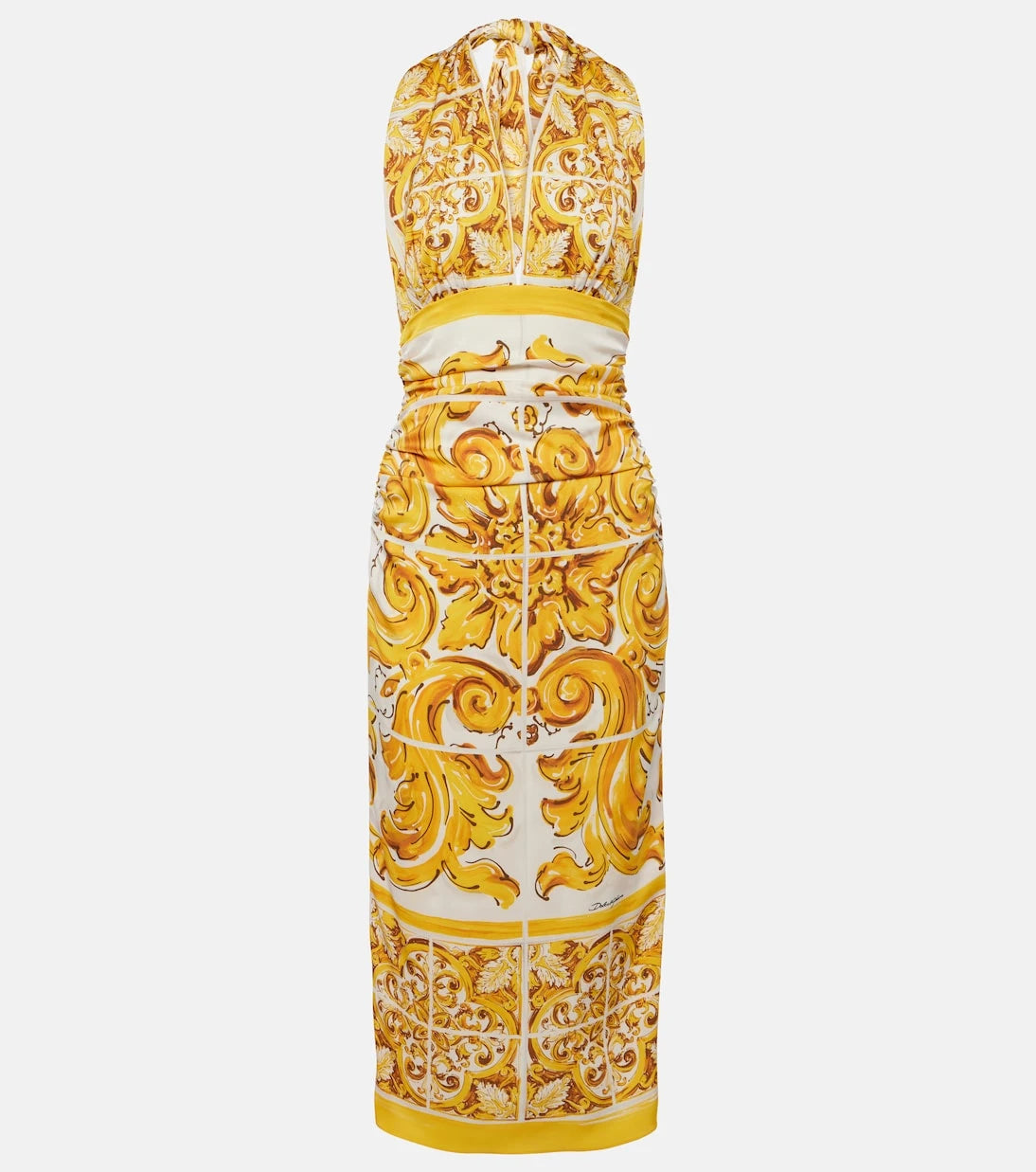 Dolce&Gabbana - Majolica silk-blend midi dress