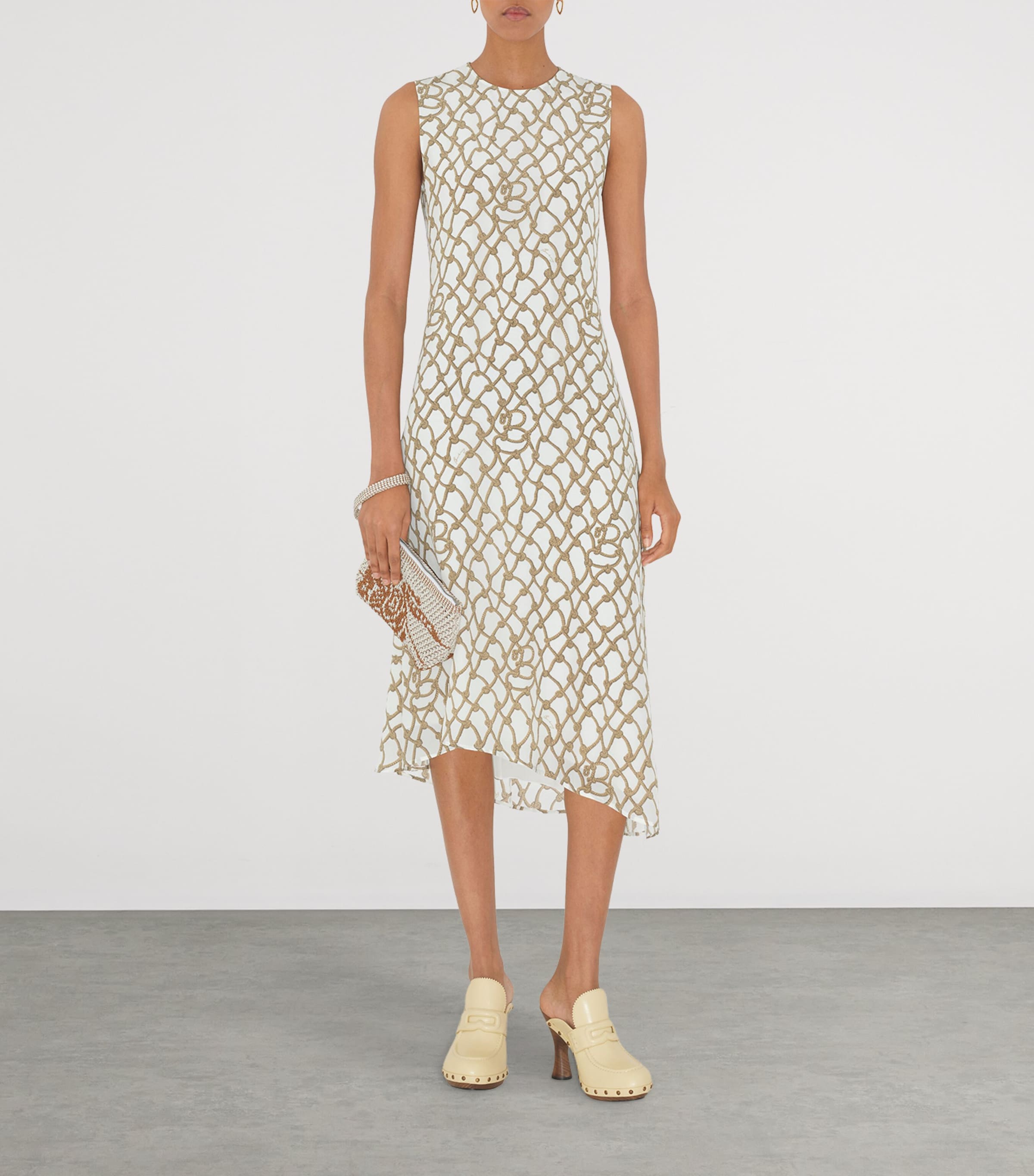 Multi Silk Knot Print Dress