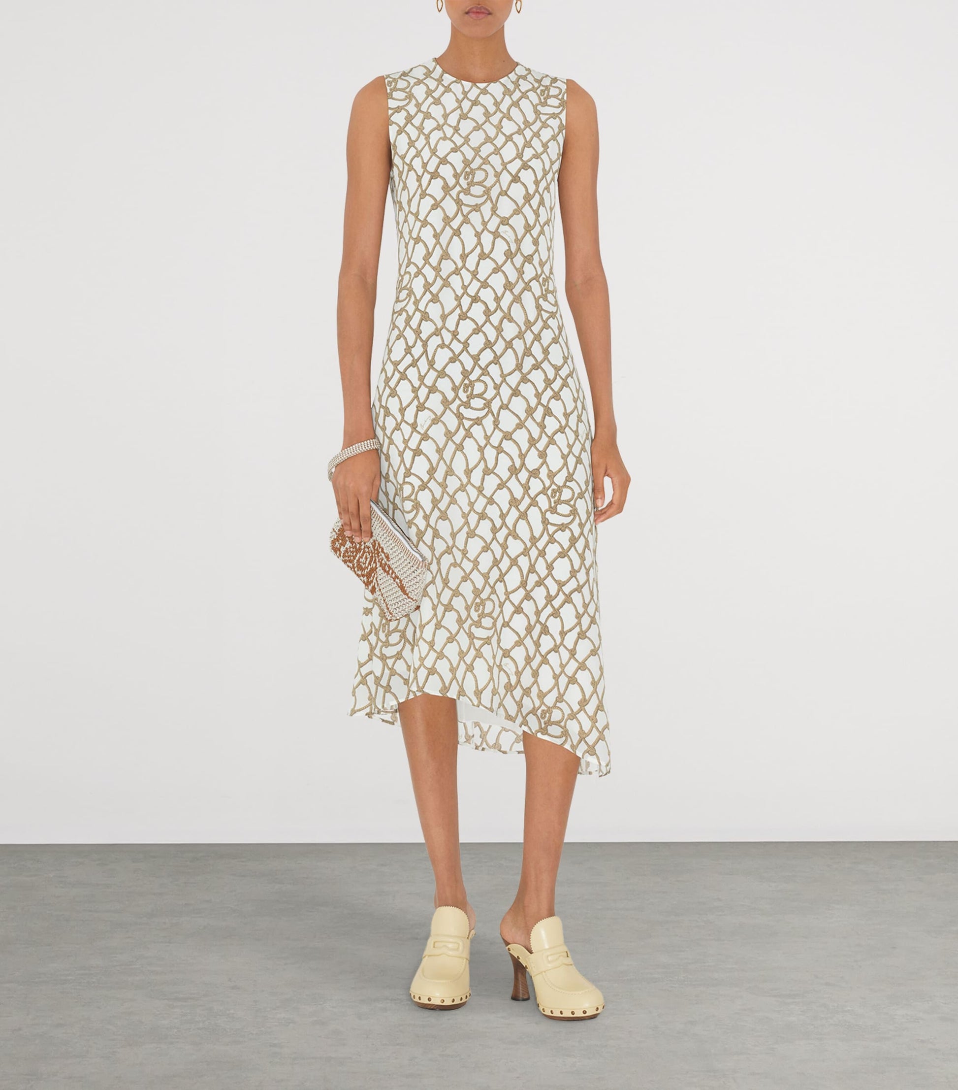 Multi Silk Knot Print Dress