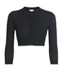 Victoria Beckham Black Cropped Round-Neck Cardigan