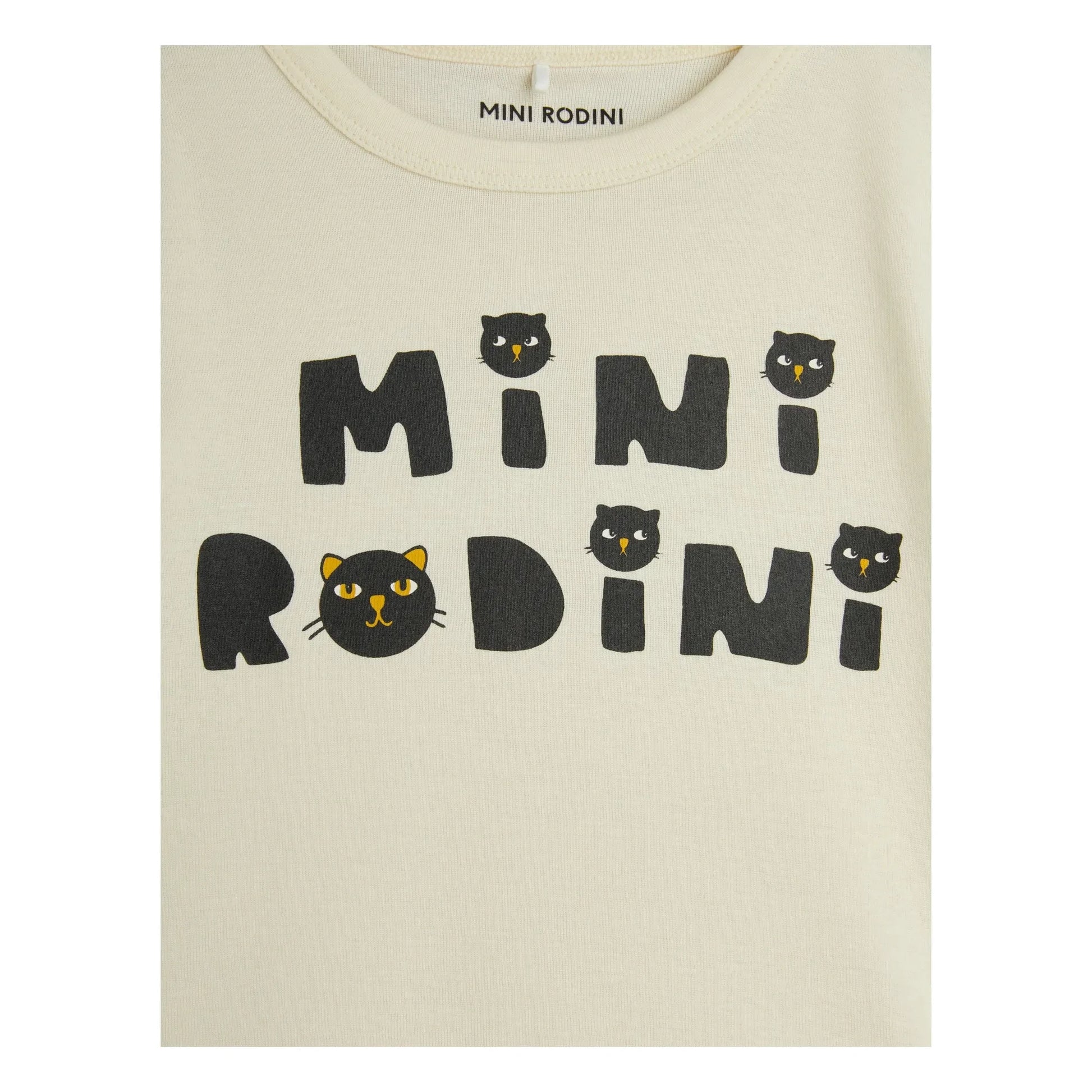 Mini Rodini - T-Shirt Cat Organic Cotton | Ecru