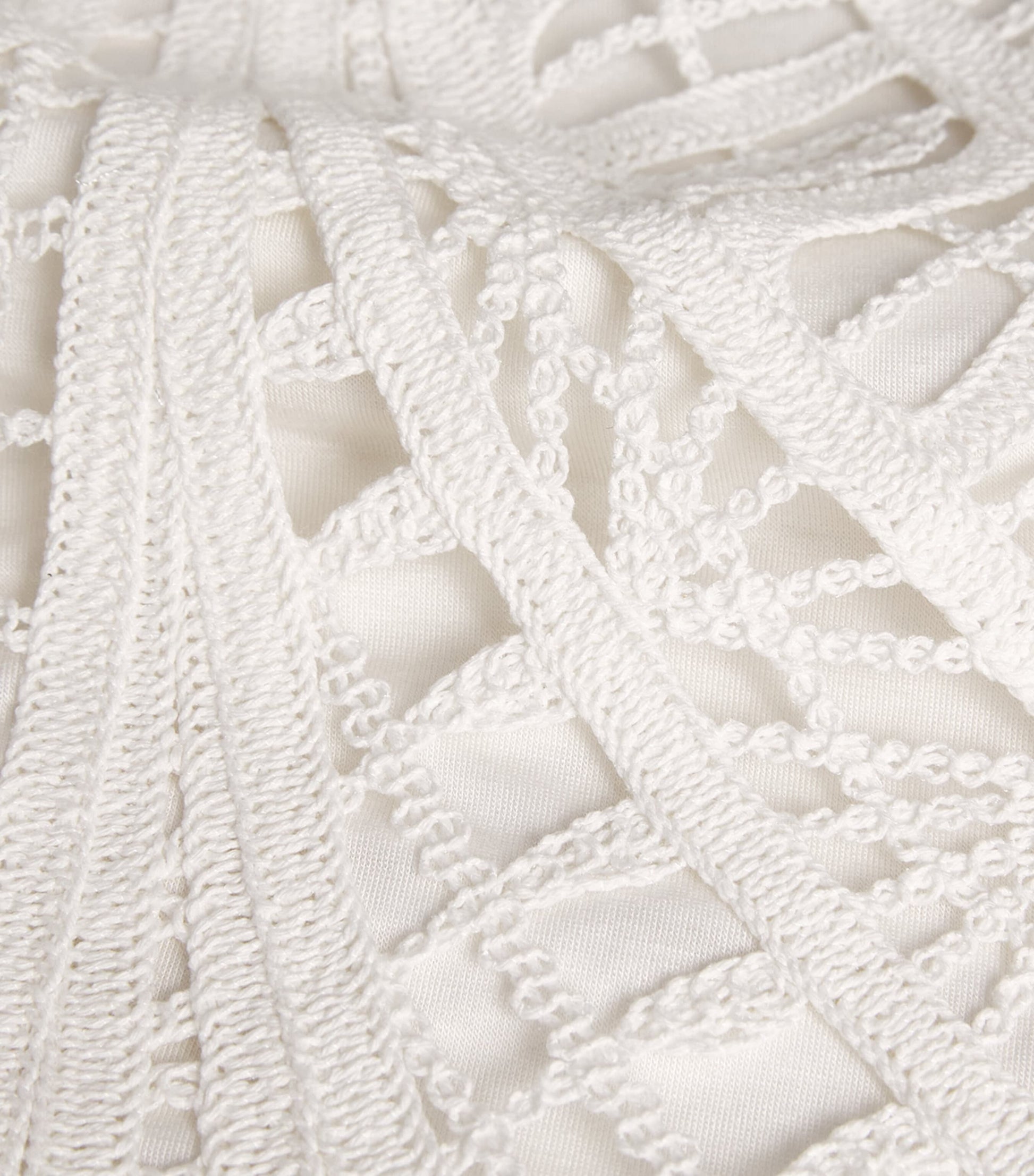 White Crochet Sleeveless Crop Top