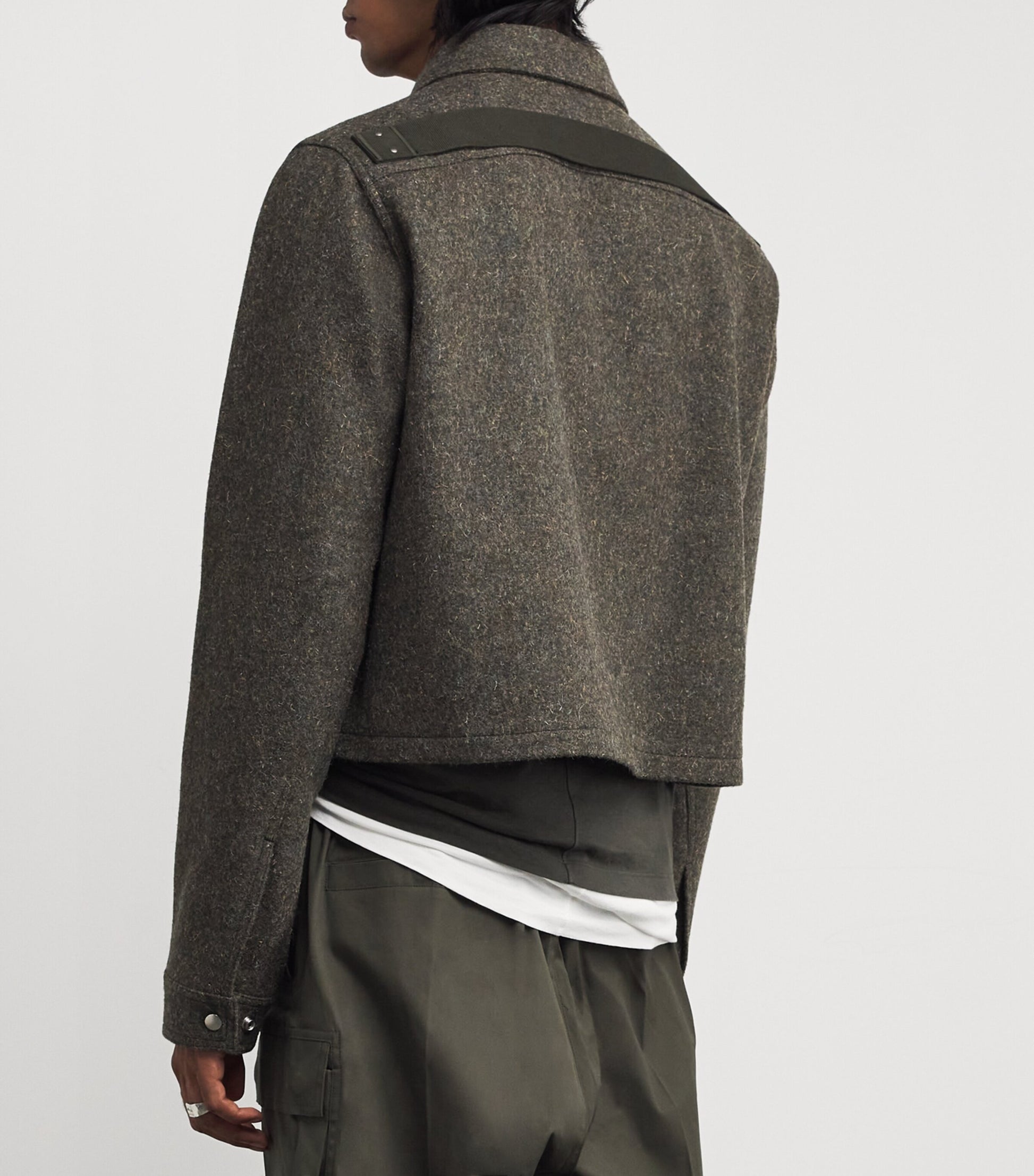 Rick Owens Green Wool Felt Alice Brad Jacket