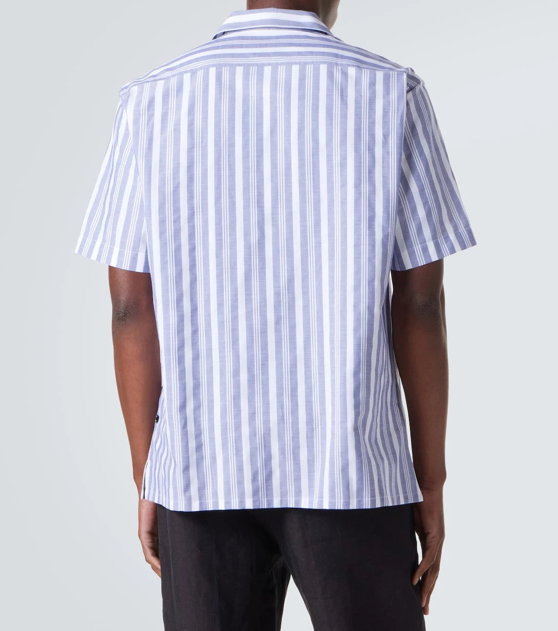 Brioni - Striped cotton poplin bowling shirt