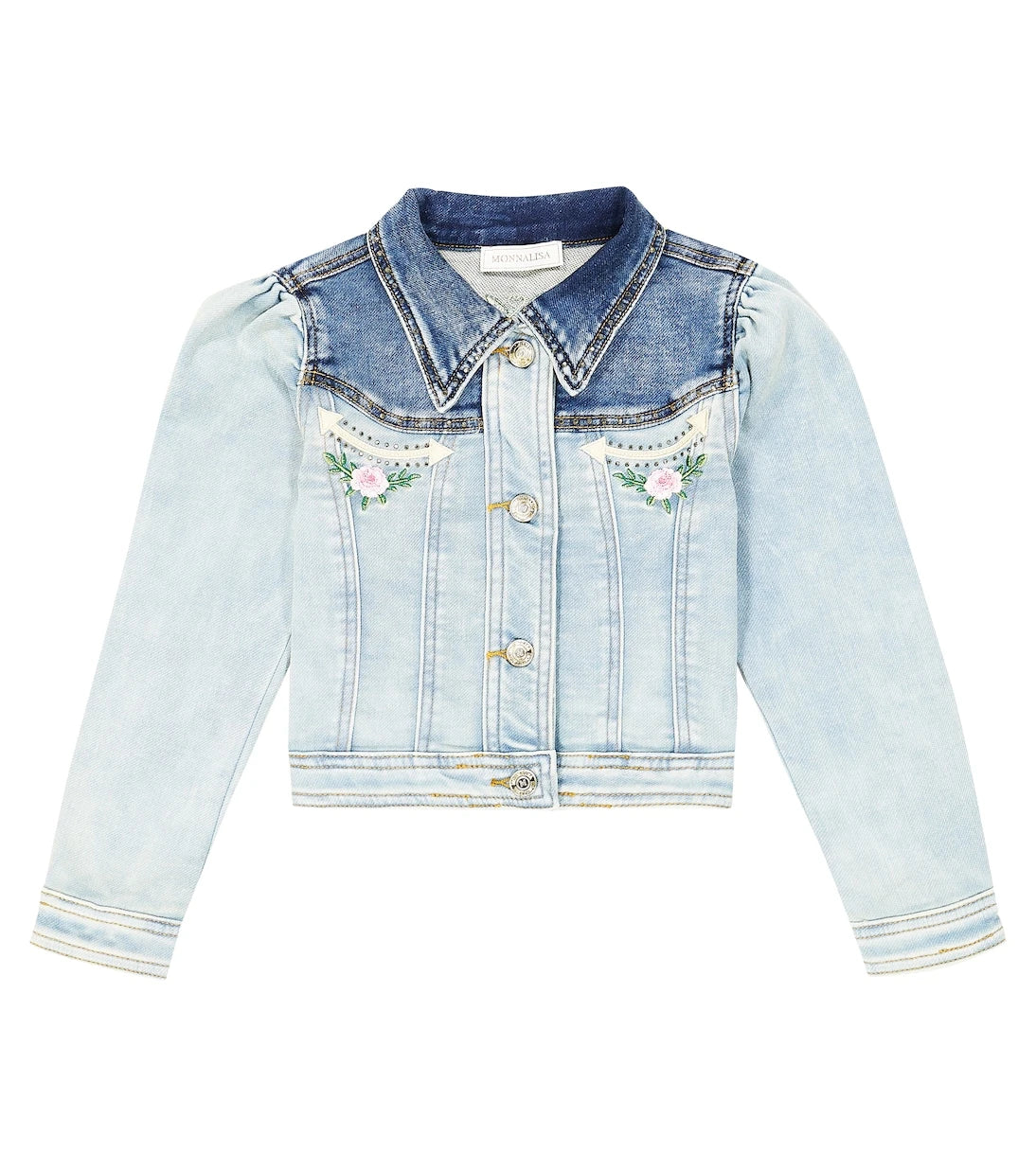 Monnalisa - Embroidered denim jacket