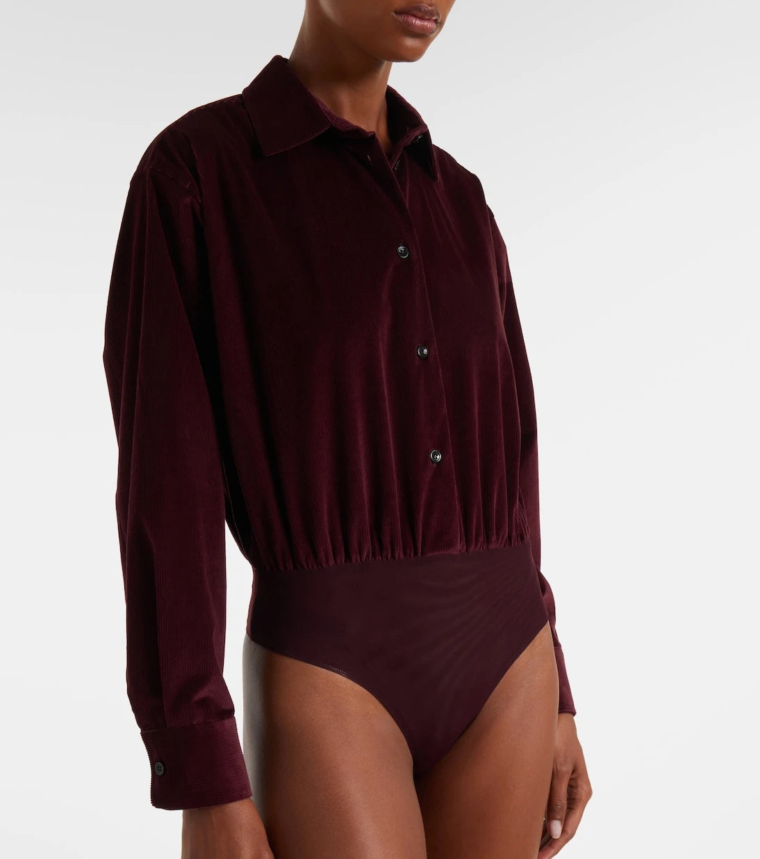Max Mara - Fertile cotton velvet bodysuit
