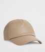 Brown Leather Logo Cap
