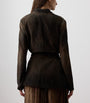 Ralph Lauren Collection Brown Velvet Devoré Lilianna Jacket