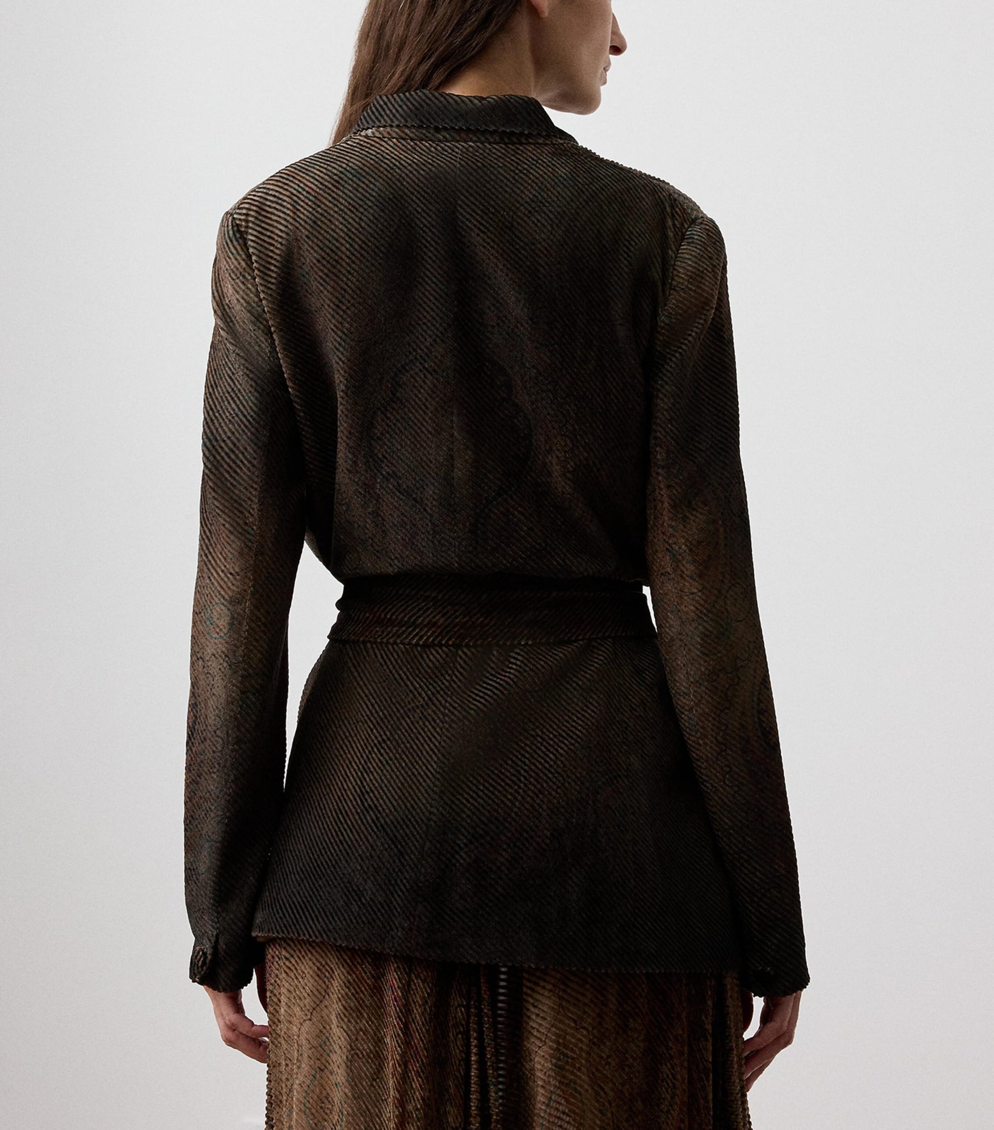 Ralph Lauren Collection Brown Velvet Devoré Lilianna Jacket