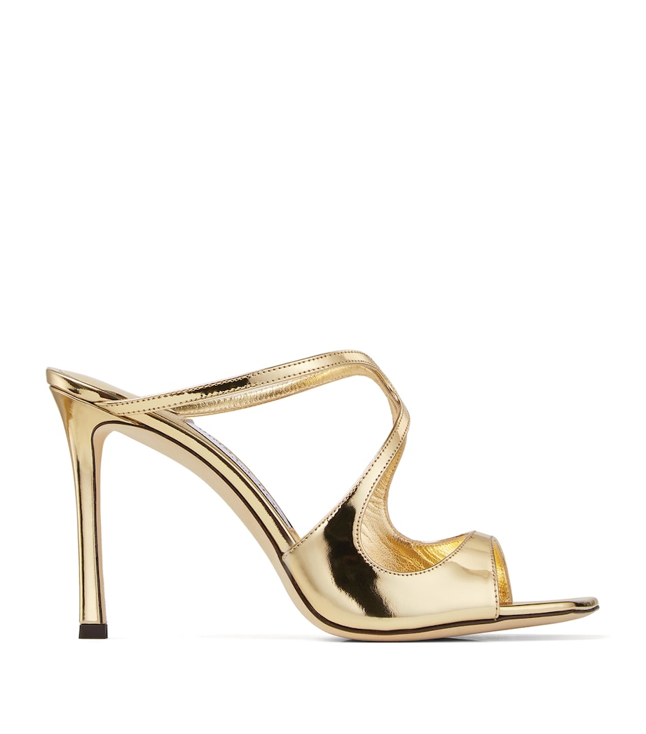 Jimmy Choo Gold Anise 95 Leather Sandals