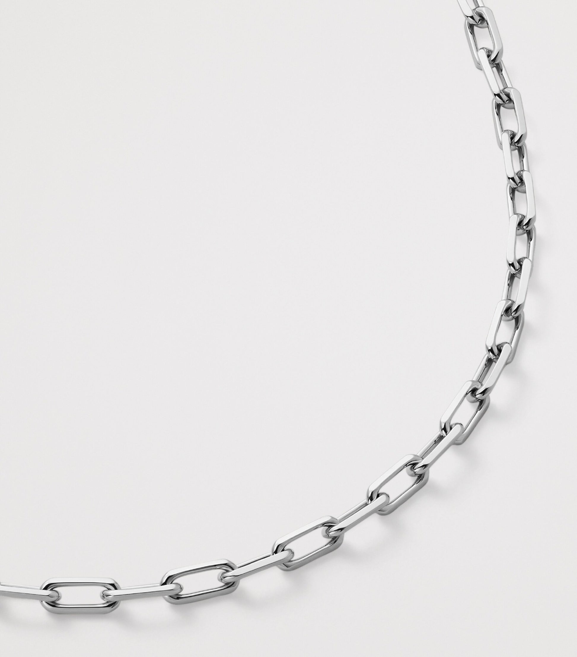 Small White Gold Santos de Cartier Long Chain Necklace