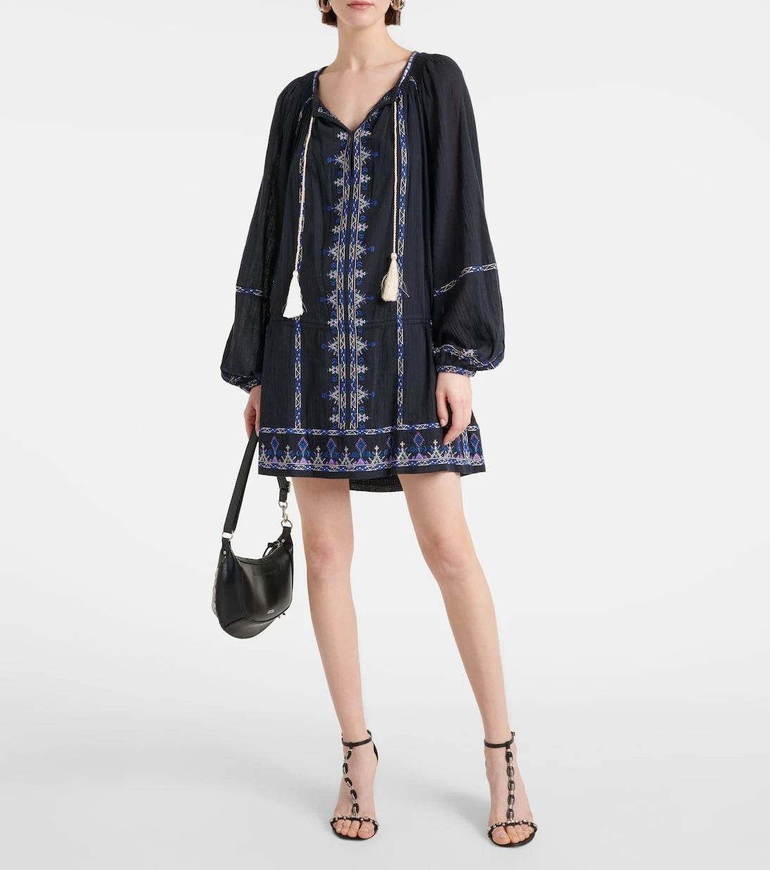 Marant Etoile - Parsley embroidered cotton voile minidress