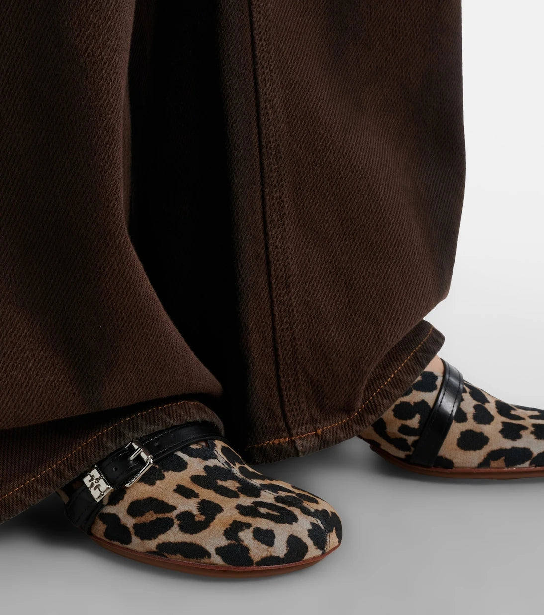 Ganni - Sue printed denim mules