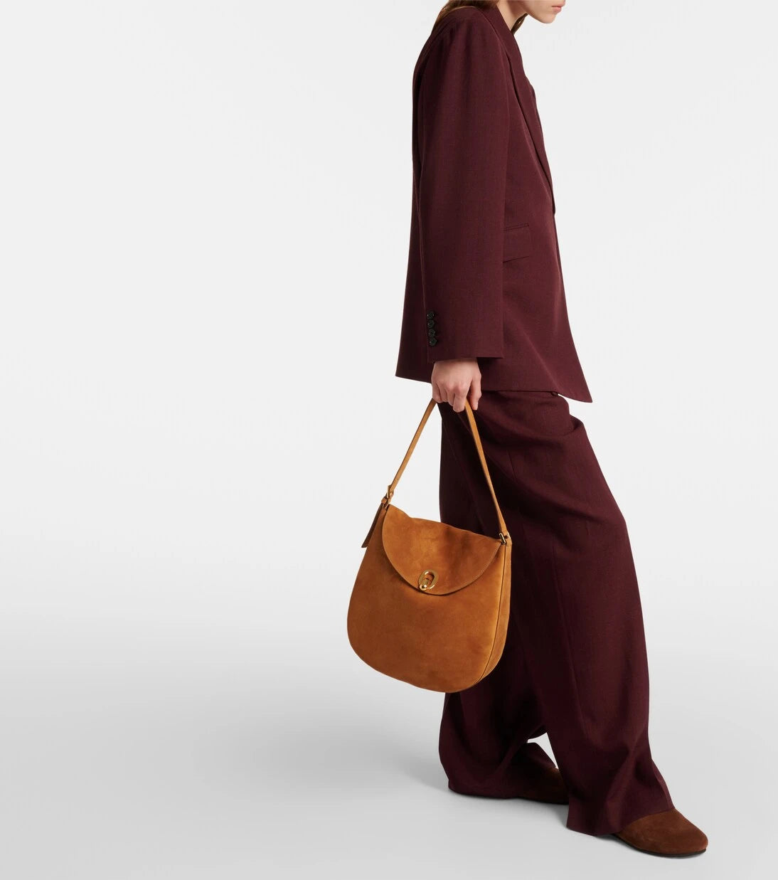 Savette - Tondo Large suede shoulder bag