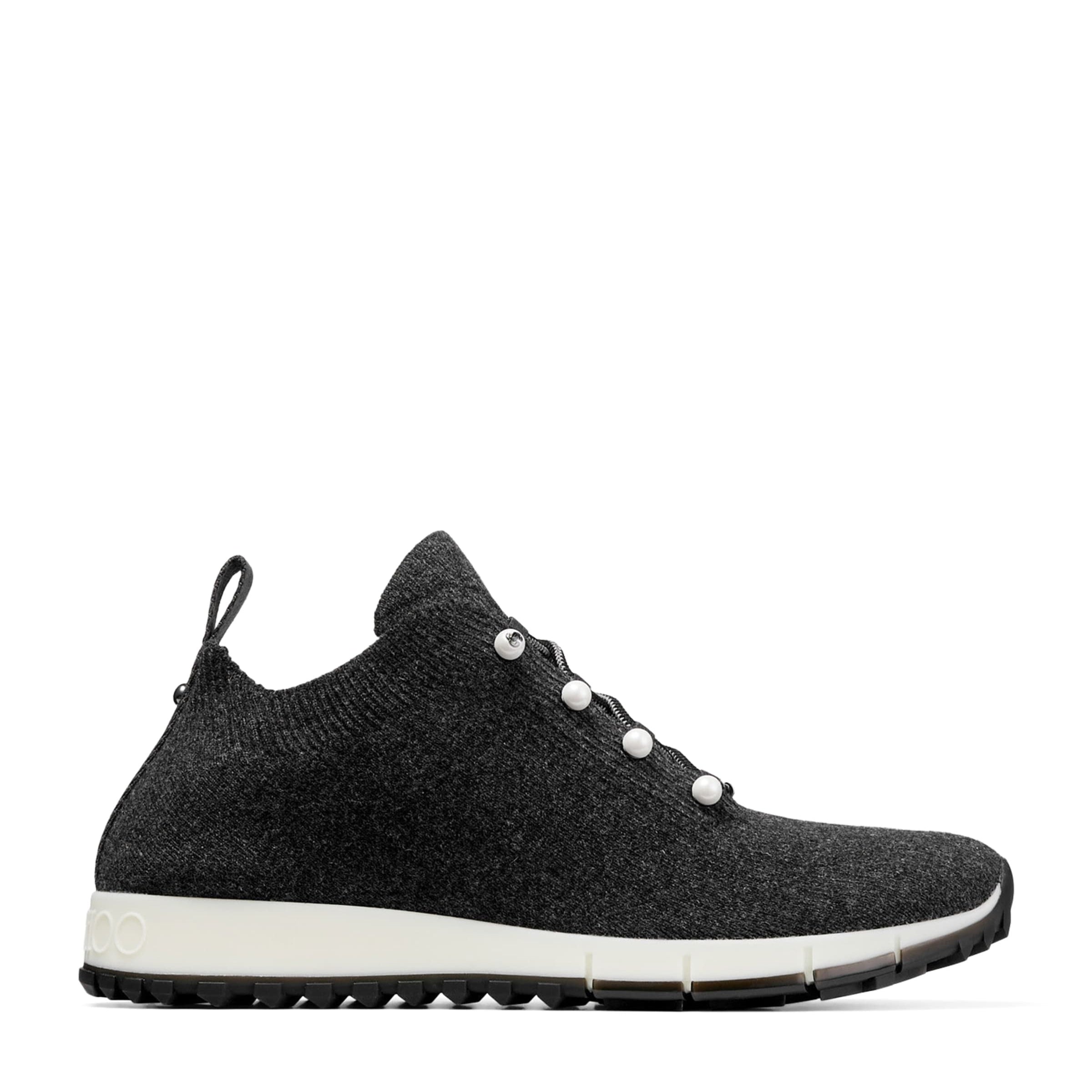 Jimmy Choo Black Veles Knitted Glitter Sneakers