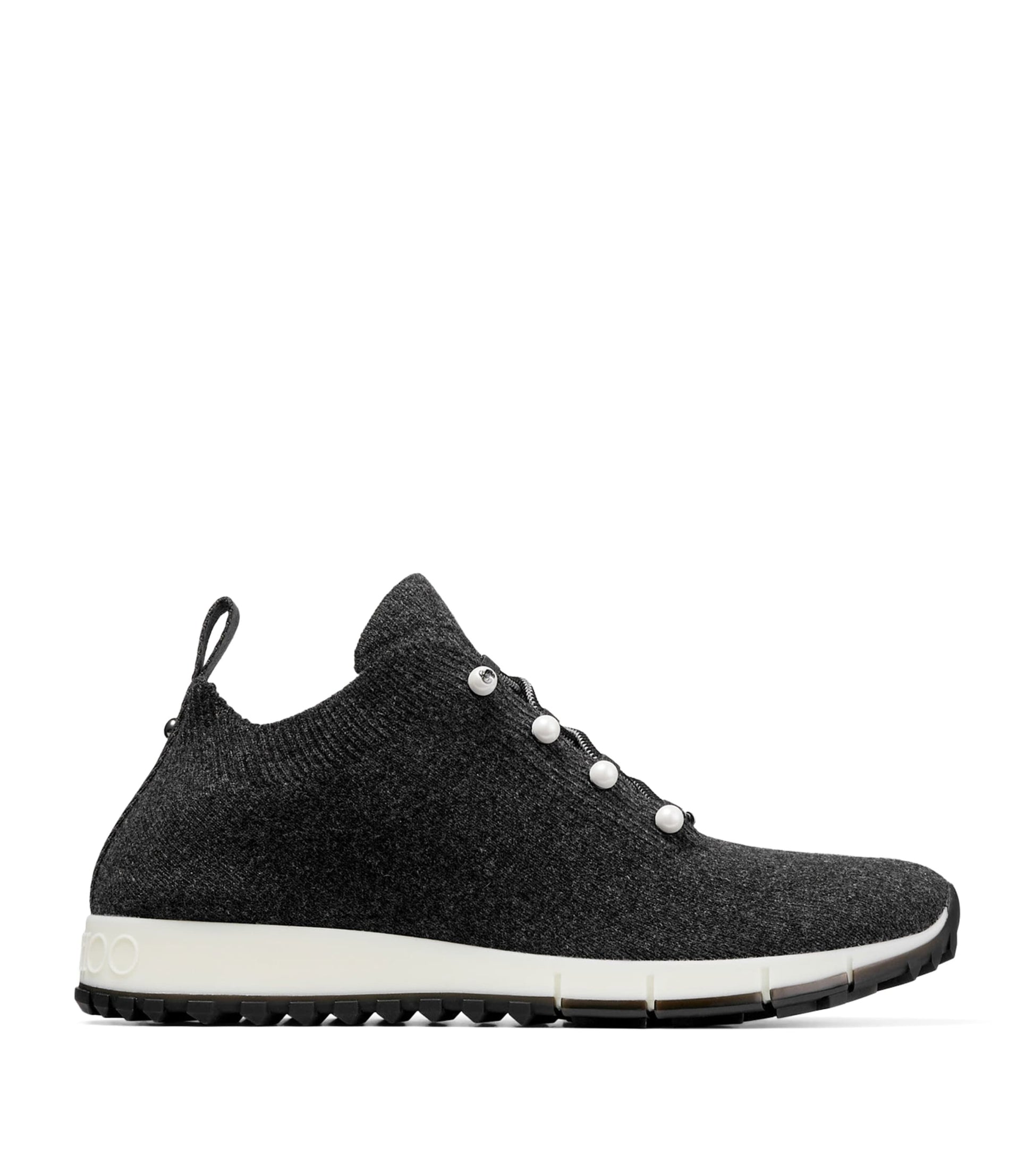 Jimmy Choo Black Veles Knitted Glitter Sneakers