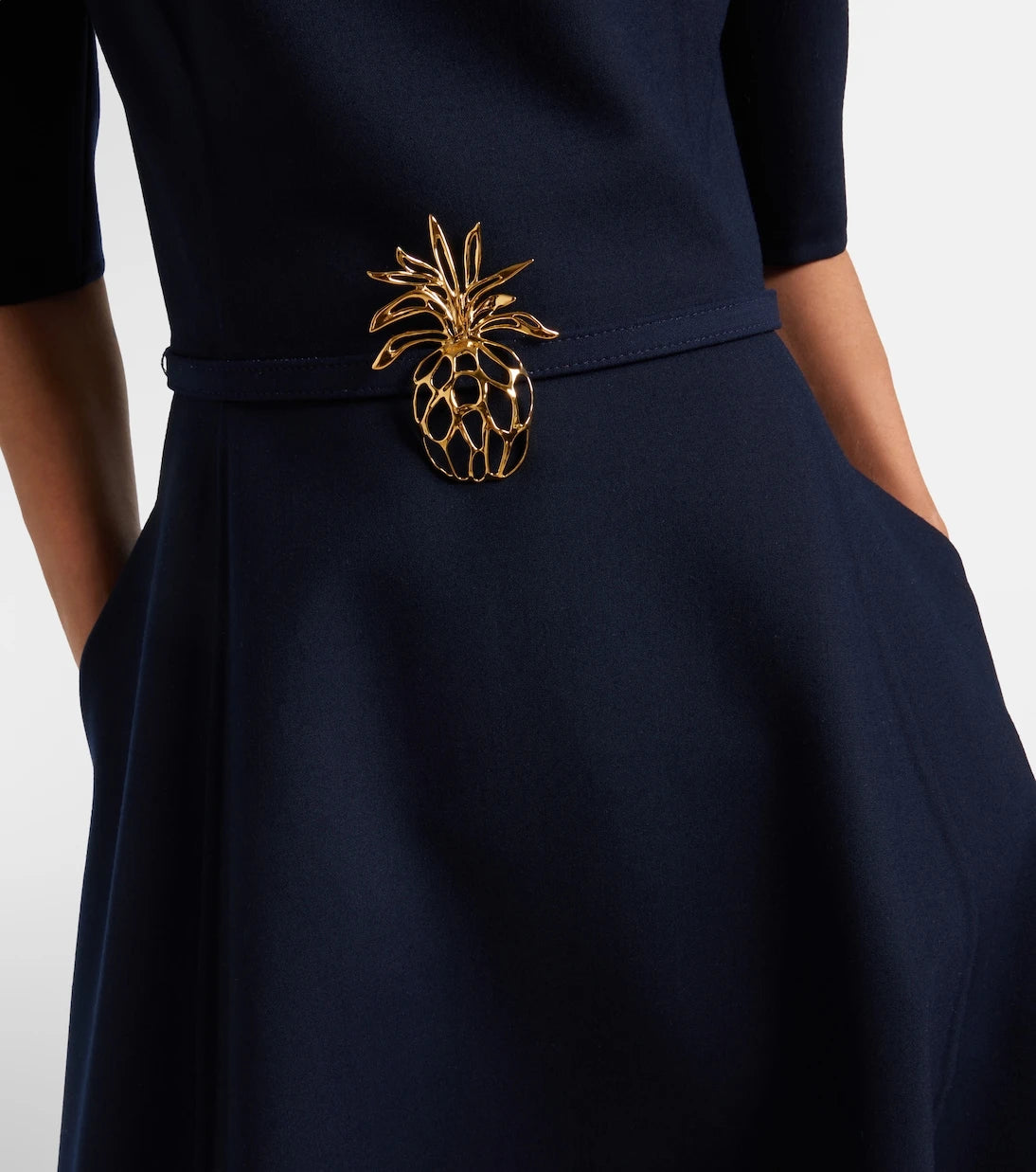 Oscar de la Renta - Belted wool-blend midi dress