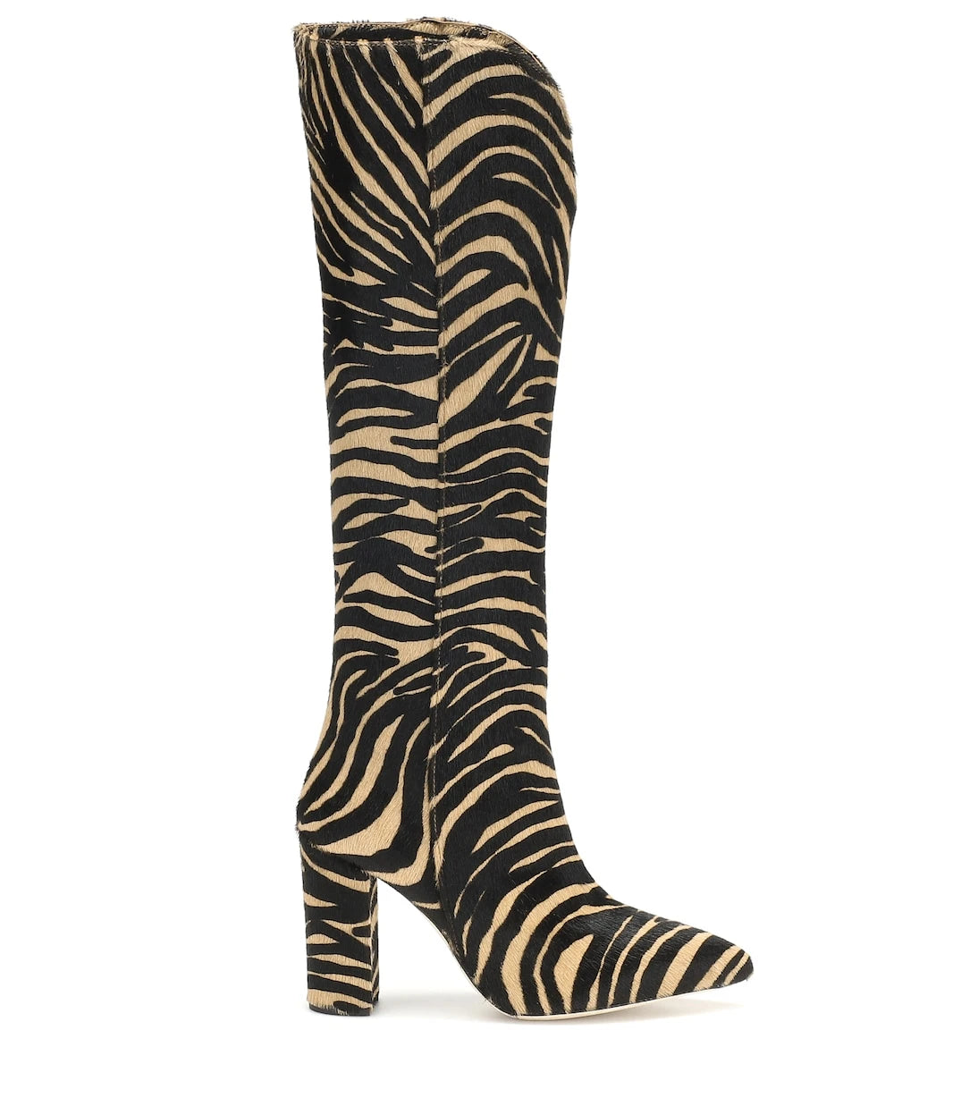 Paris Texas - Zebra-print calf hair knee-high boots