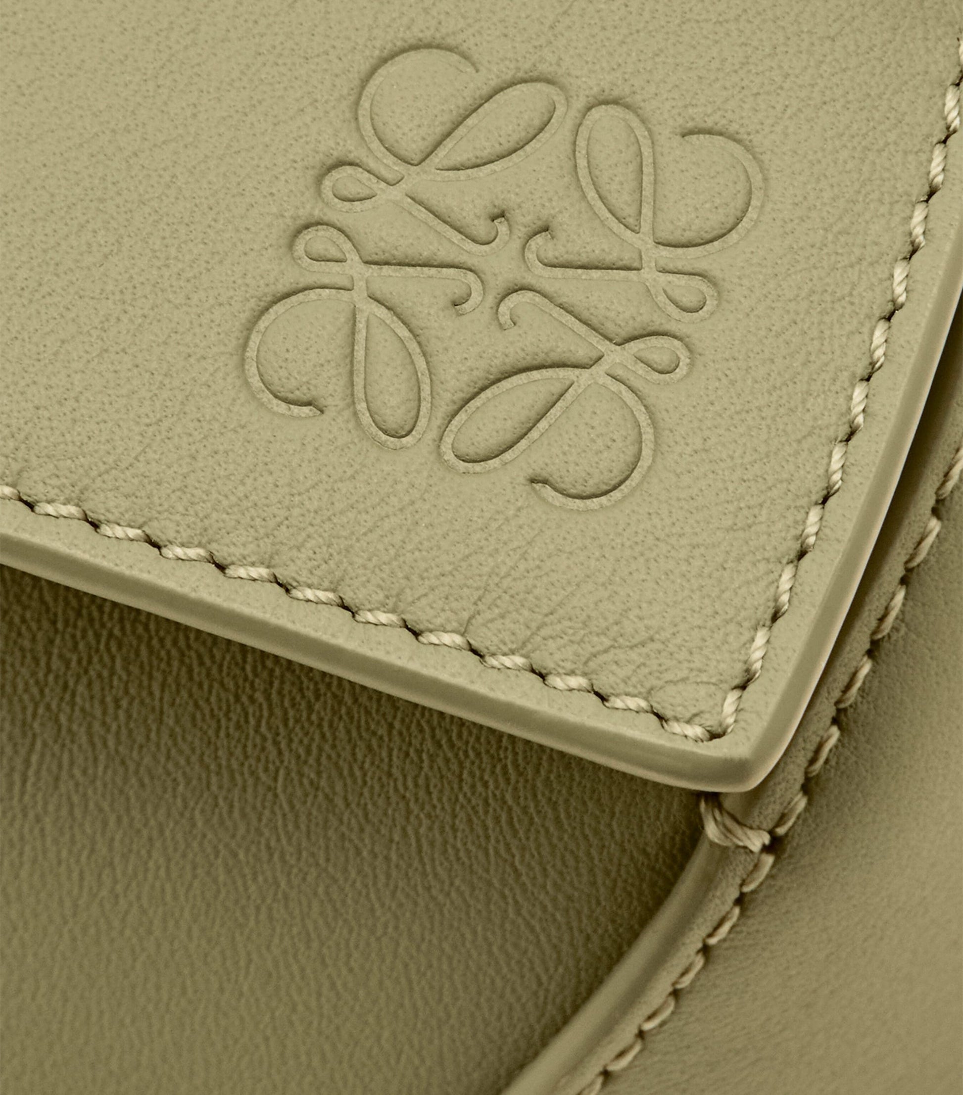 LOEWE Green Small Leather Puzzle Edge Top-Handle Bag