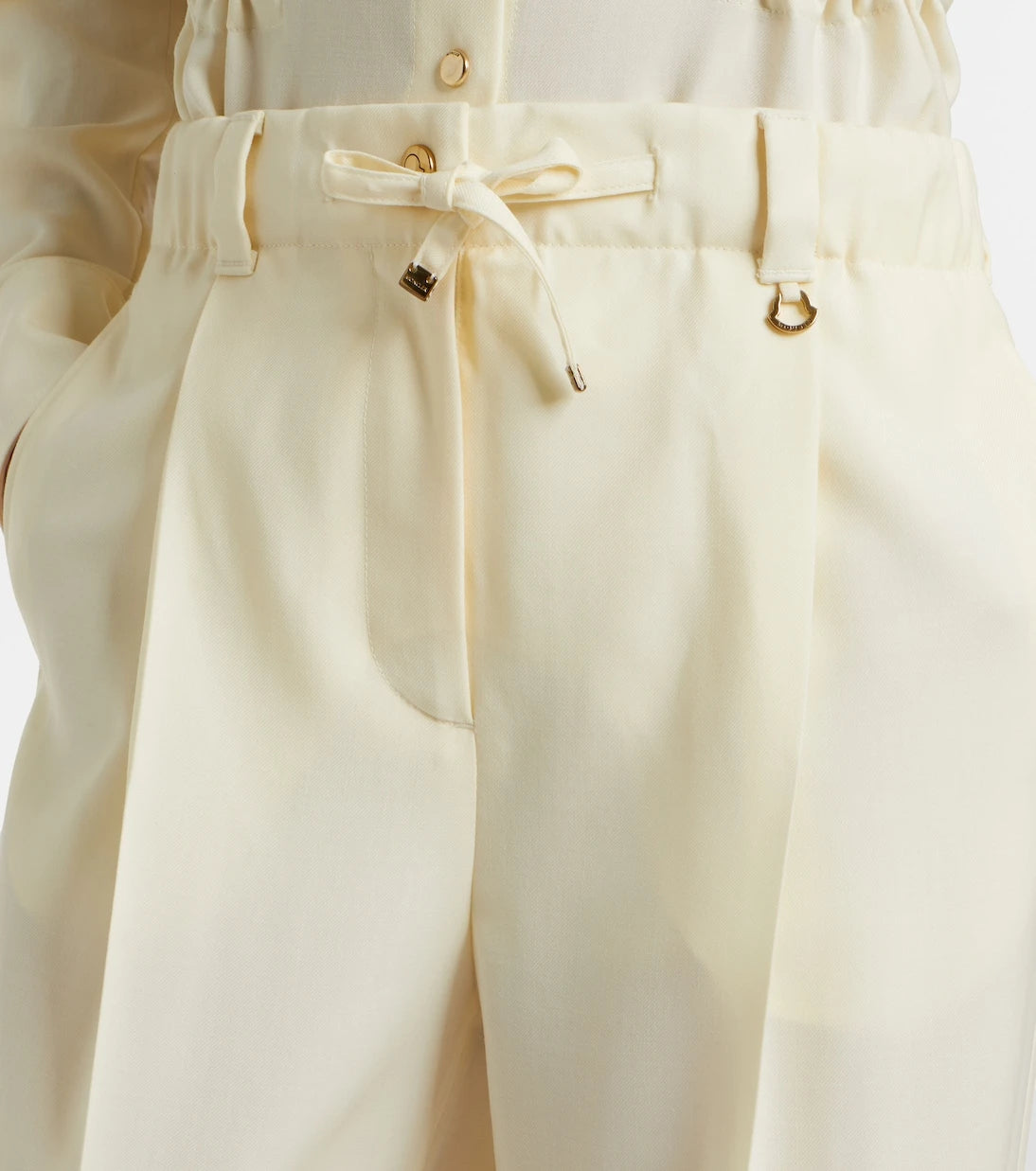 Moncler - Pleated virgin wool straight pants