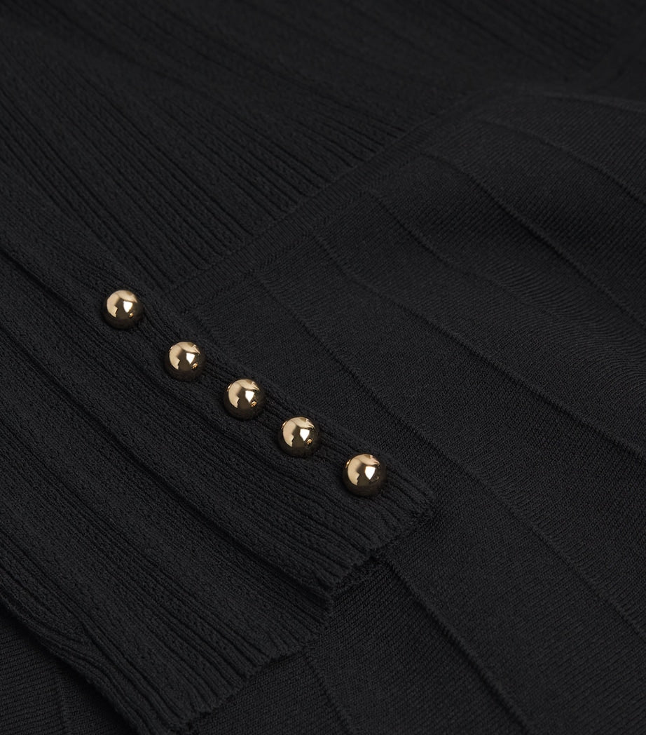 Claudie Pierlot Black Rib-Knit Mini Dress