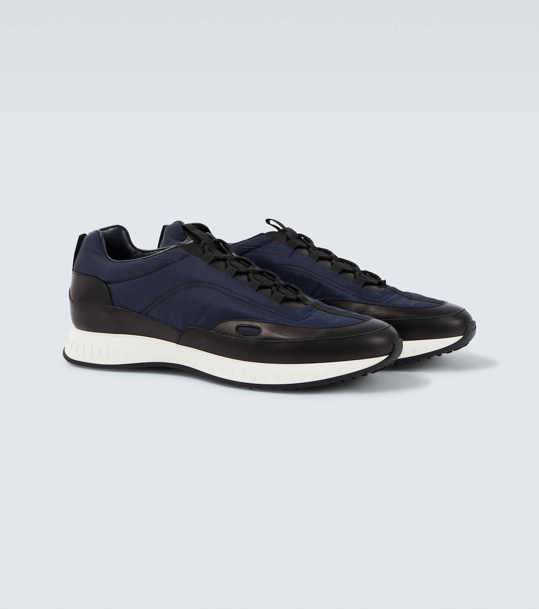 John Lobb - Leather-trimmed slip-on sneakers