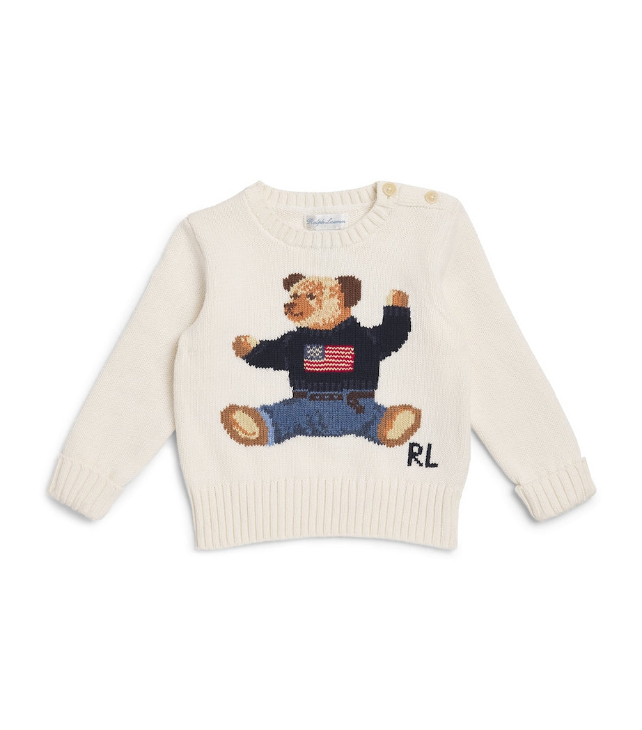Ralph Lauren Kids Cotton Polo Bear Sweater (3-24 Months)