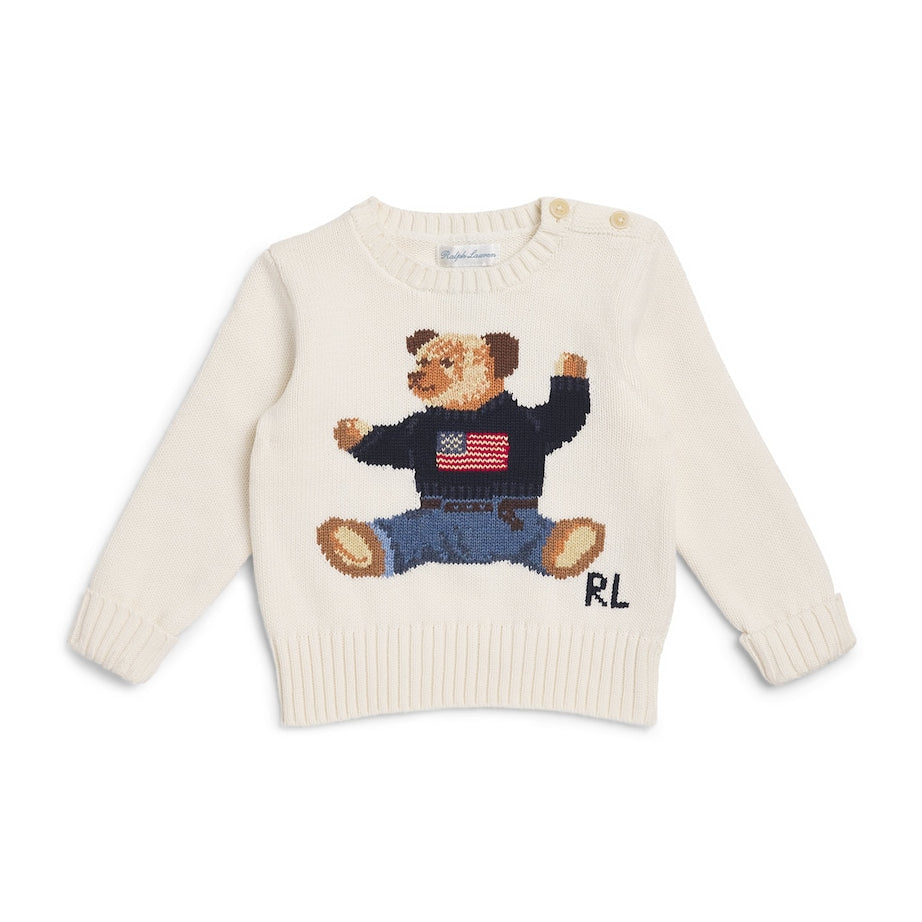 Ralph Lauren Kids Cotton Polo Bear Sweater (3-24 Months)