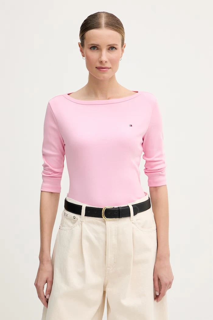 Tommy Hilfiger uzun kollu kadın pamuk bluz