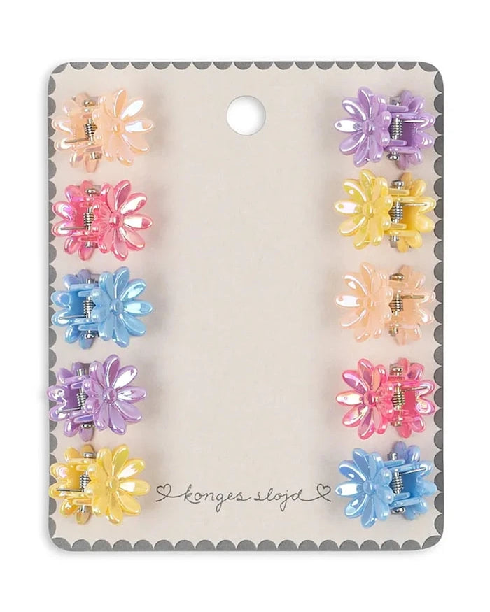 Konges Sløjd MINI FLOWER HAIR CLAWS Çocuk Saç Tokası (10 adet)