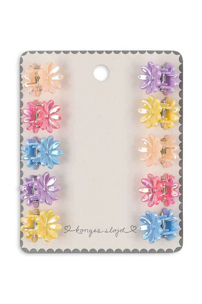 Konges Sløjd MINI FLOWER HAIR CLAWS Çocuk Saç Tokası (10 adet)