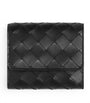 Bottega Veneta Gold Leather Intrecciato Trifold Wallet