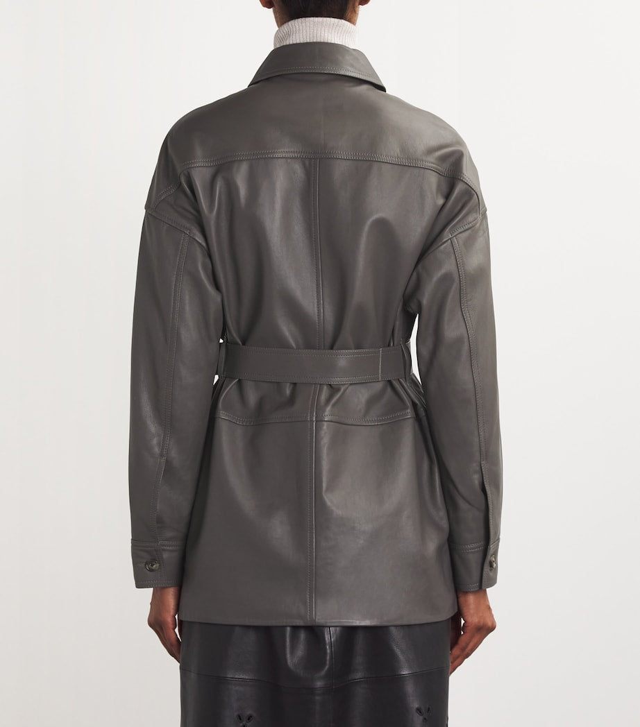 Yves Salomon Black Nappa Lambskin Safari Jacket