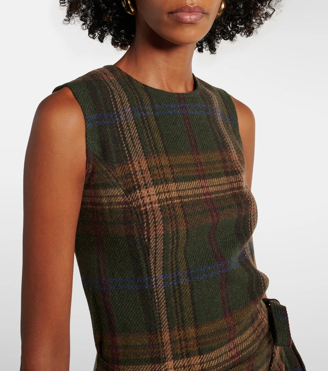 Polo Ralph Lauren - Plaid wool-blend midi dress
